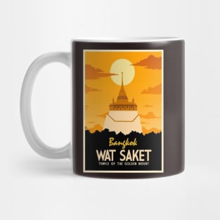 Bangkok Travel and Tourism Poster Print of Wat Saket Mug